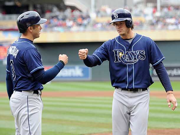 Wil Myers (right) and Evan Longoria are part of a Rays team that's trying to avoid an embarrassing collapse. (Hannah Foslien/Getty Images)